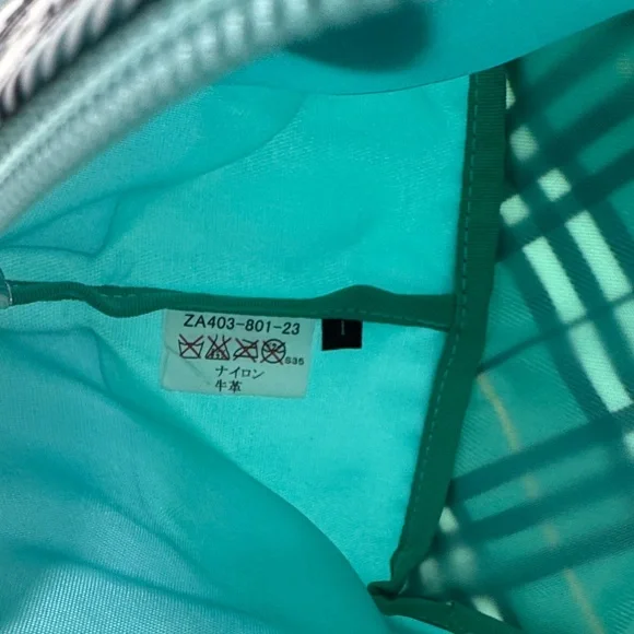 Burberry Blue Label Teal and Beige Mini Tote Bag - Picture 7 of 7